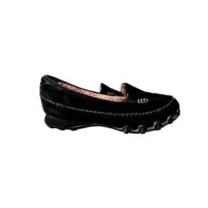 Skechers Women's Black Suede Slip On Loafer Shoes Comfort Fit Memory Foam